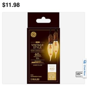 24 GE LED candelabra bulbs, 60 watt equivalent